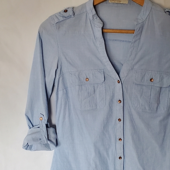 Stradivarius Zara Long Sleeve Women's Shirt Roll Tab Sleeve - Picture 7 of 8